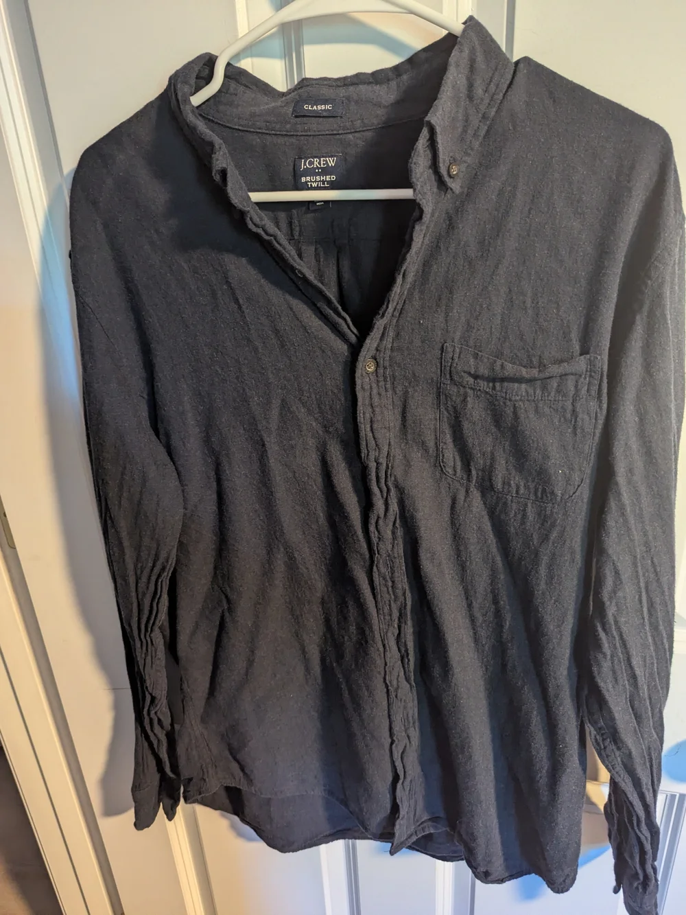 J. Crew Brushed Twill Lightweight Shirt Jacket - Dark Navy